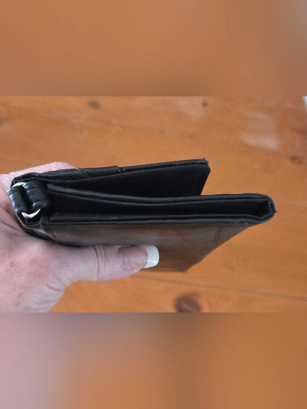 Classic Black Payless Faux Leather Envelope Clutch - Elegant Ruffle Detail